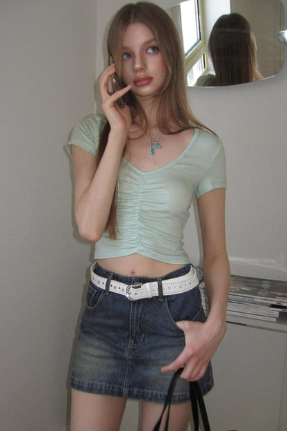 Vintage A-Line High-Waisted Slim Skirt