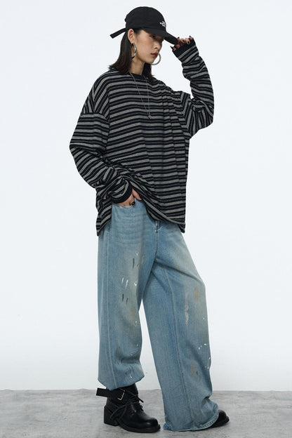 Splash-Ink Vintage Denim Pants