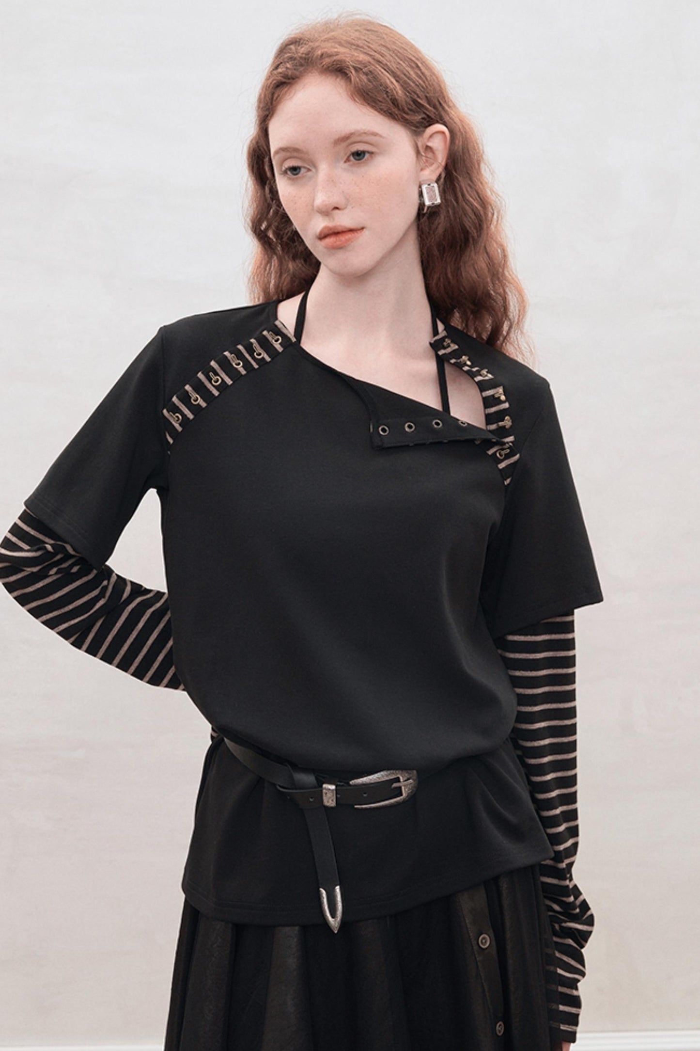 Black Striped Design T-Shirt