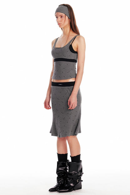 Summer Knit Suspender Skirt Set-Up