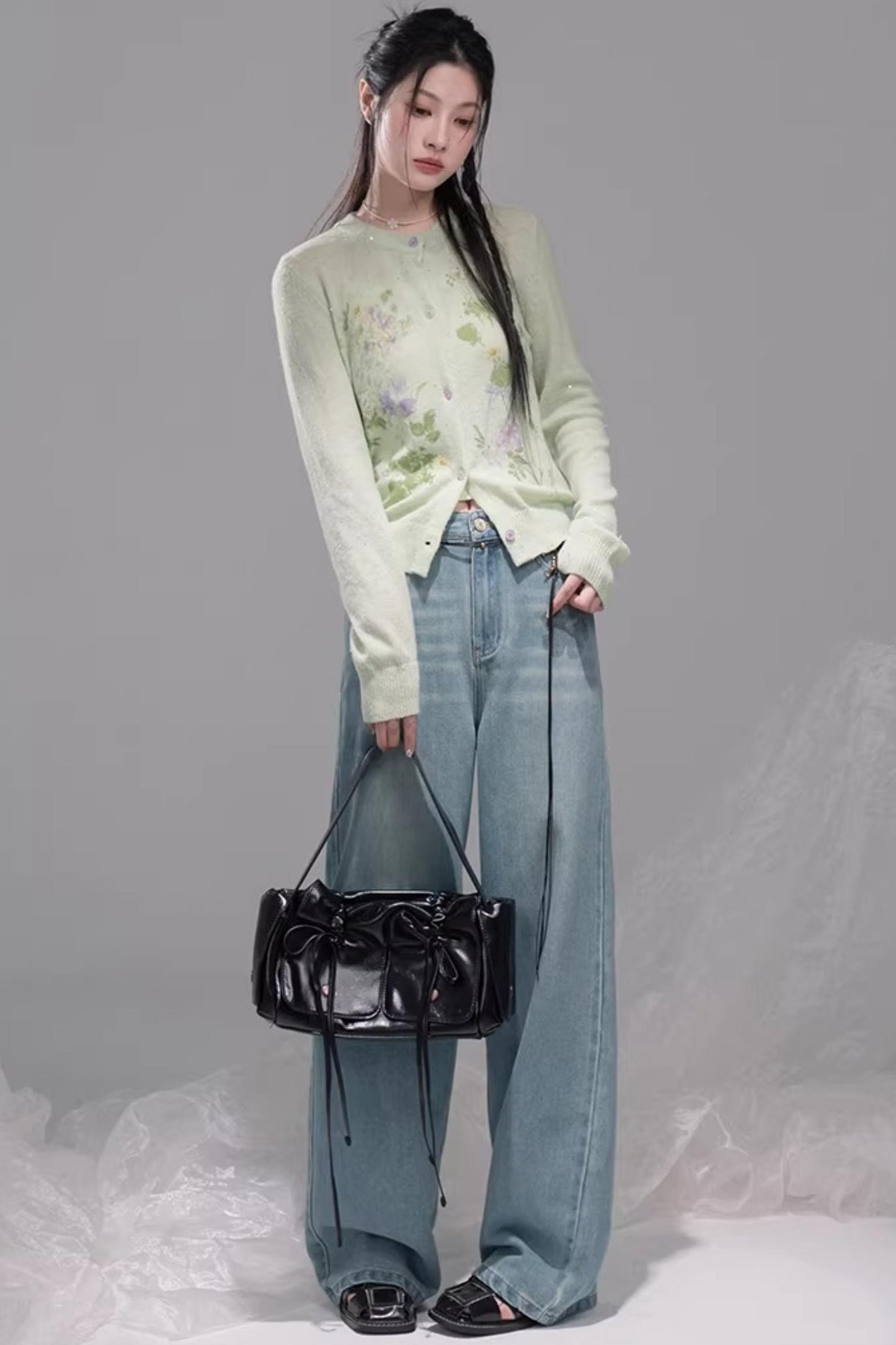 Meersalzblaue Lyocell-Jeans