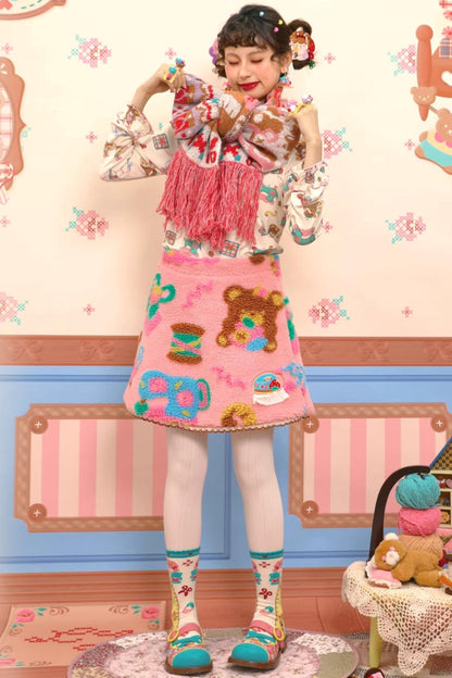Pink Plush Sherpa Skirt