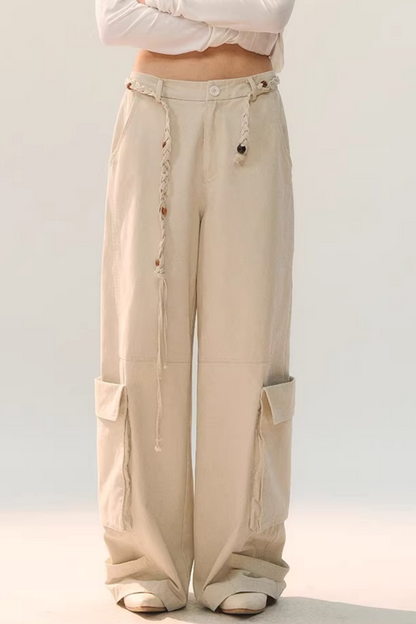 Distressed Washed Cargo Pants