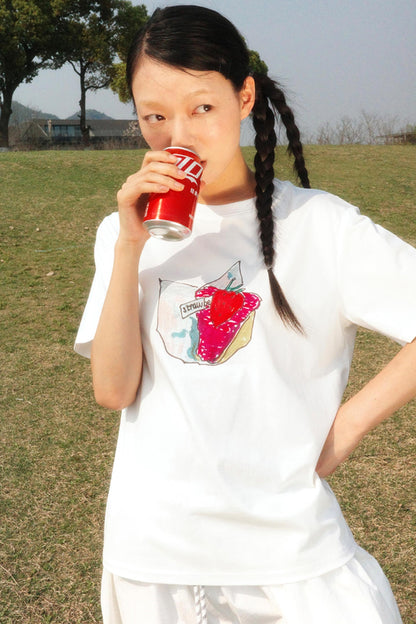 Hand-Painted Strawberry Tee