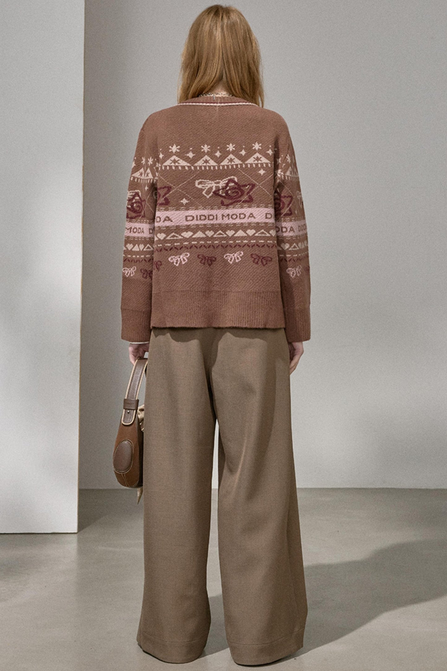 Fair Isle Bow Knit Top