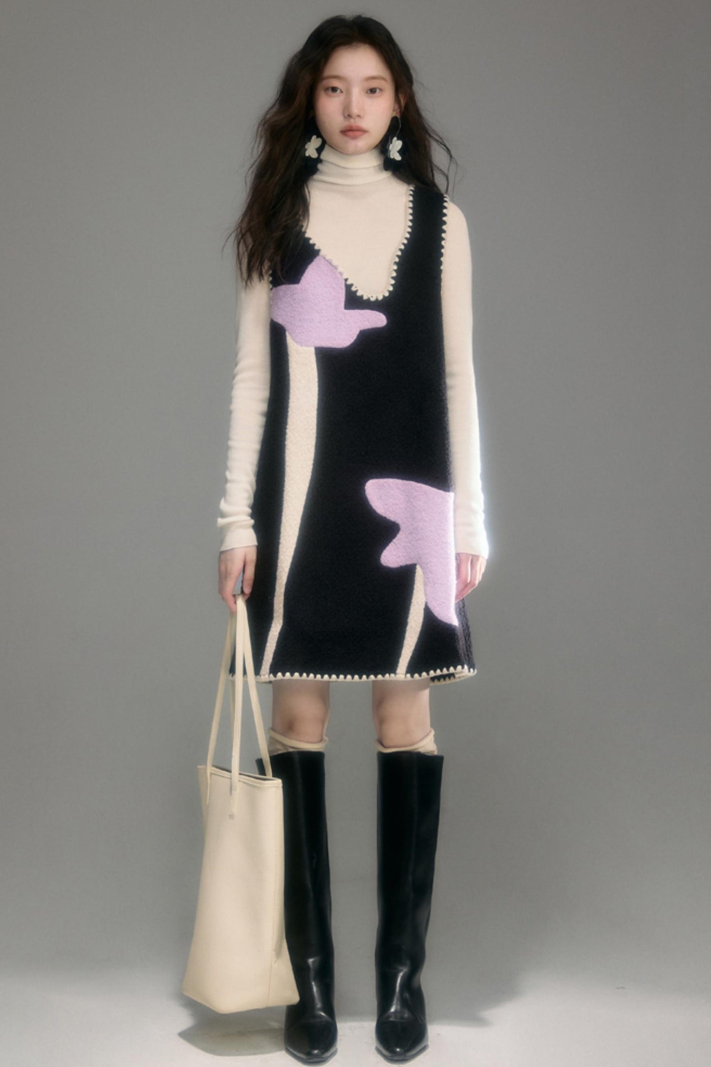 Sweet Iris Circle Wool Vest Dress