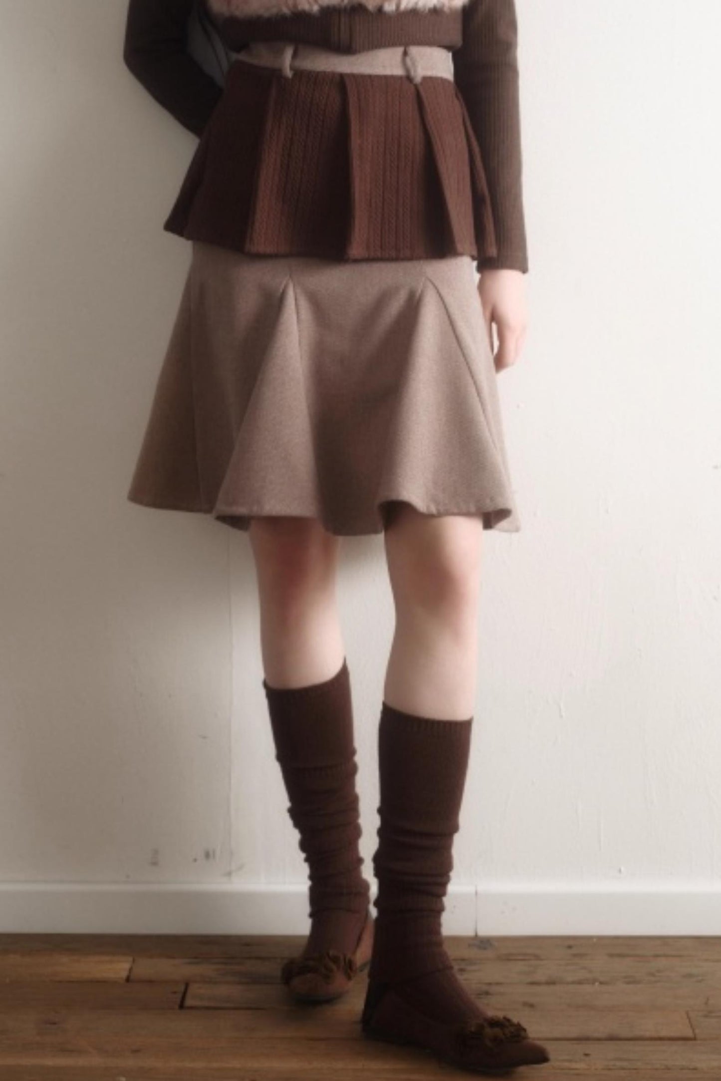 Retro High-Waisted Woolen Skirt