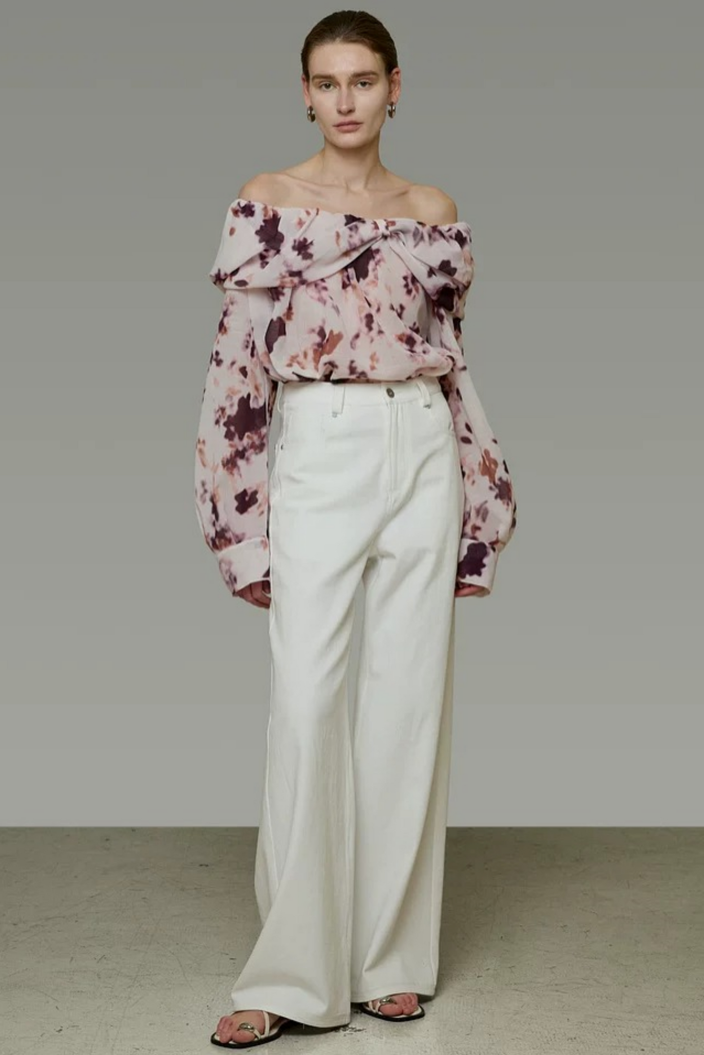 Elegant Tie-Dye Off-Shoulder Blouse