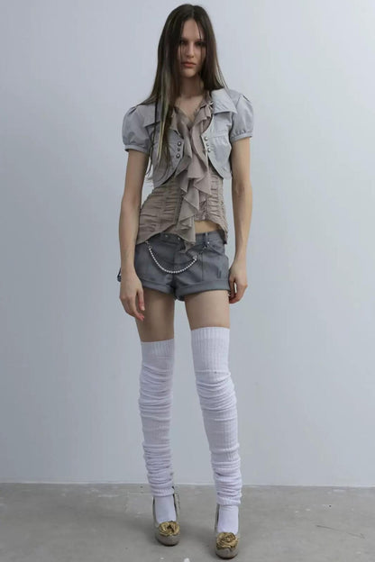 Retro Low-Rise Mini Anzugshorts