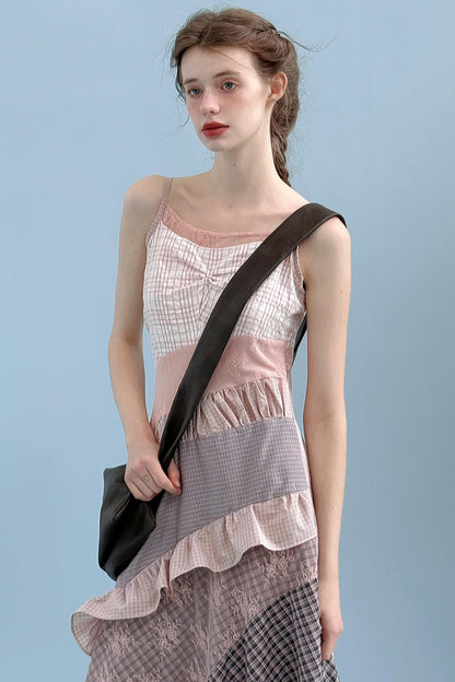Pink Patchwork Camisole Dress