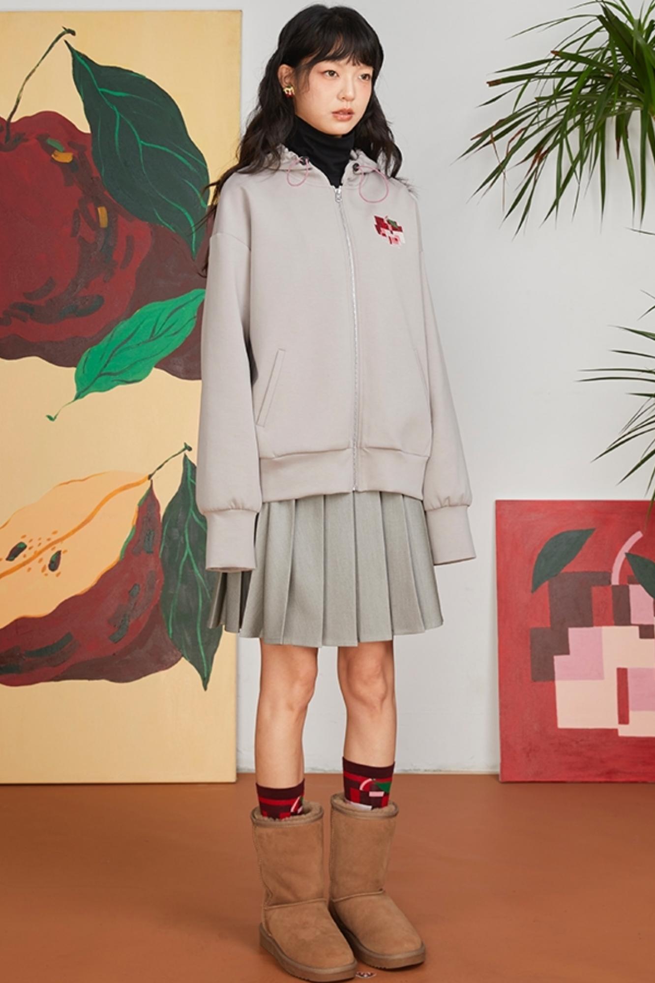 Retro Pixel Apple Hooded Top