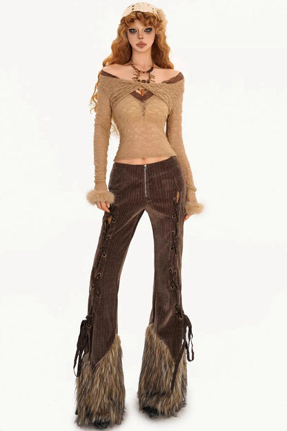 Vintage Off-Shoulder Lace Top