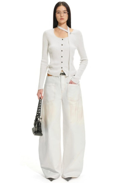 Knit Ribbed Stripe Cardigan