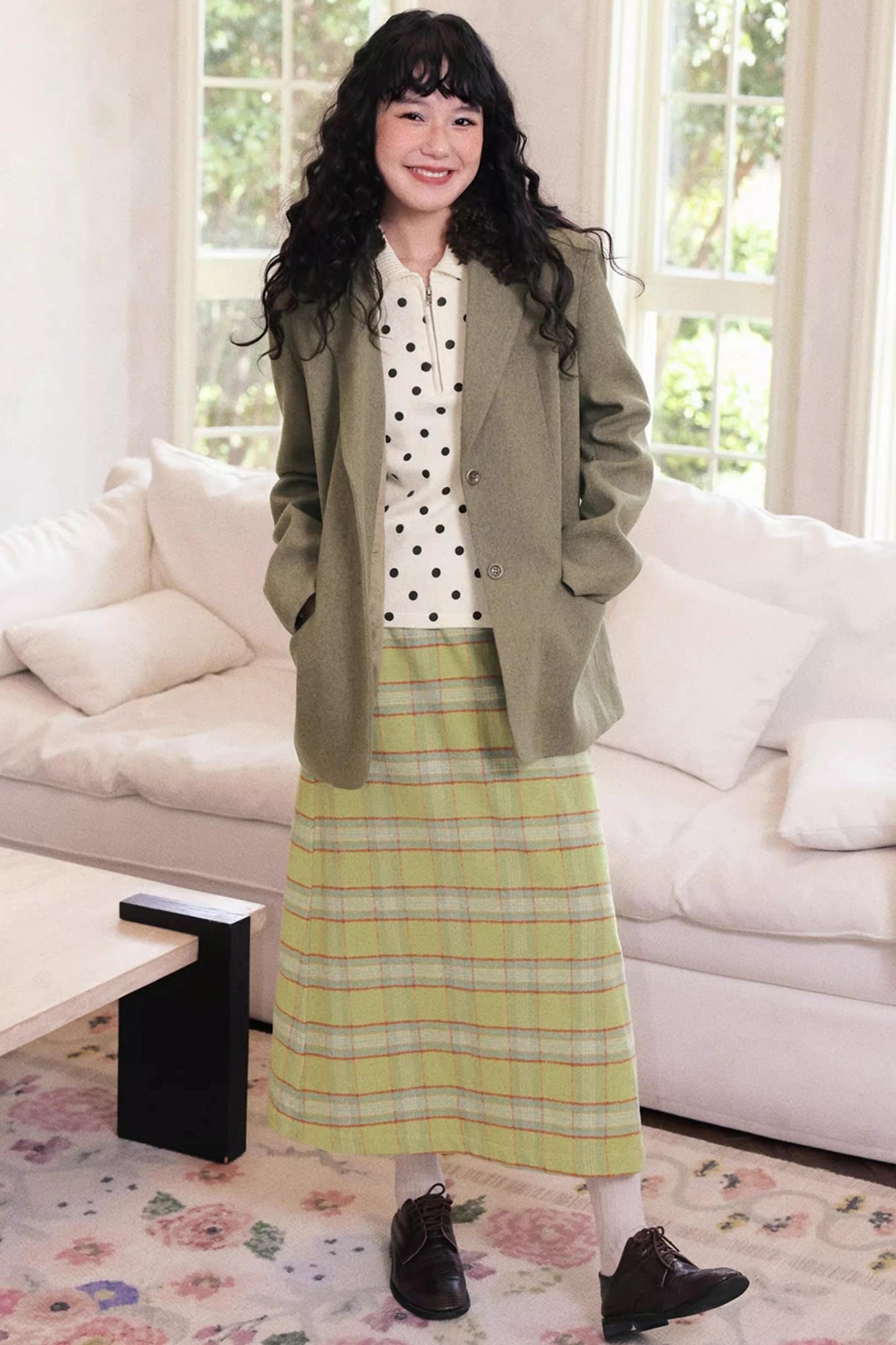 Slim Polka Dot Knit Sweater