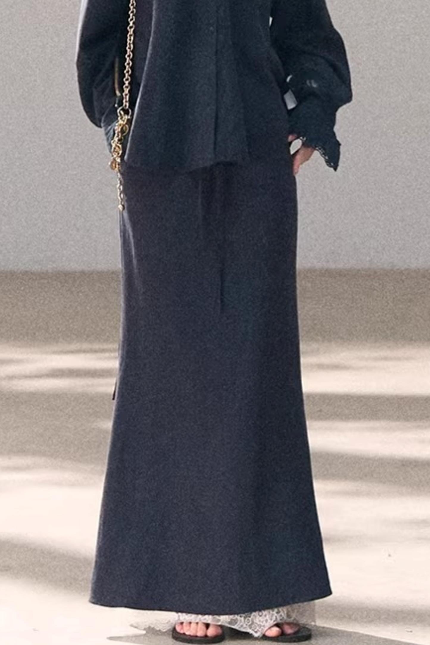 Lyocell Embroidered Draped Skirt Set-Up