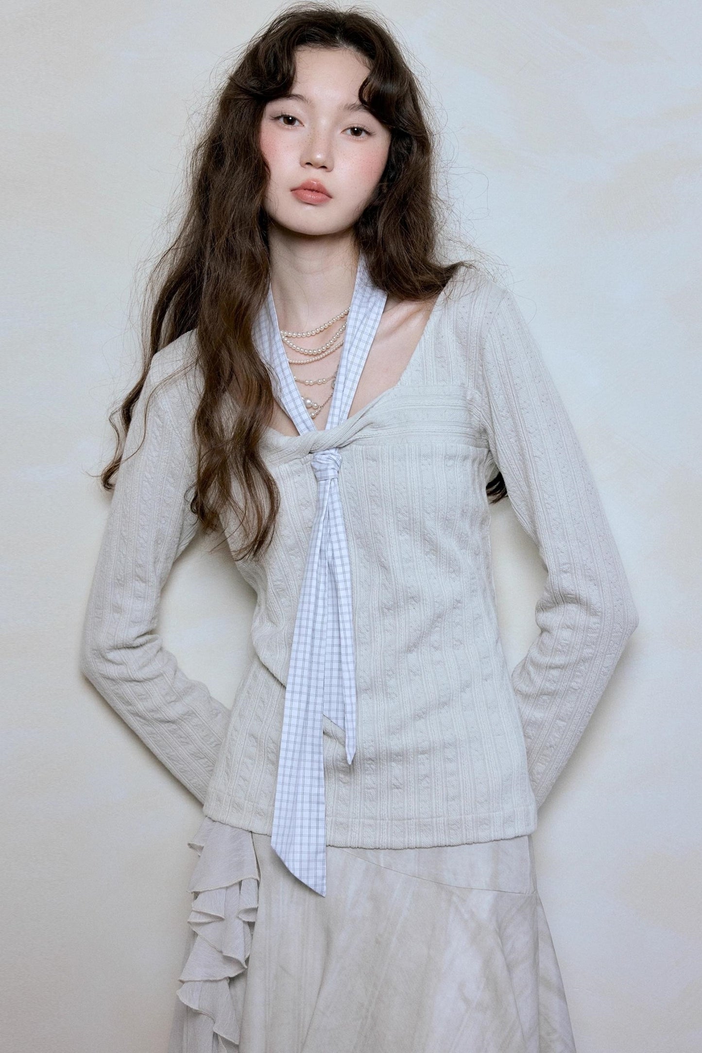 Minimalist Crew Neck Crochet Knit Top