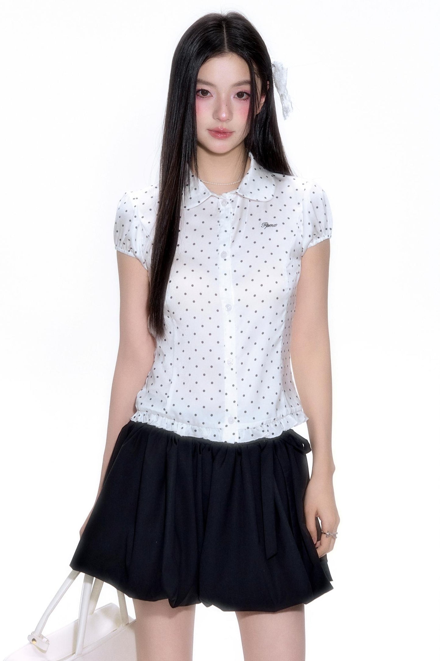 Vintage Polka Dot Lace Shirt