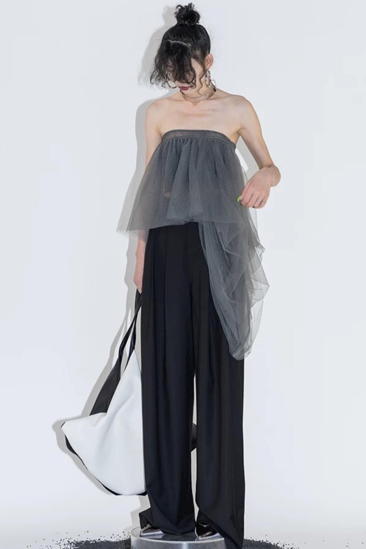 Layered Mesh Tube Top and Skirt Set-Up