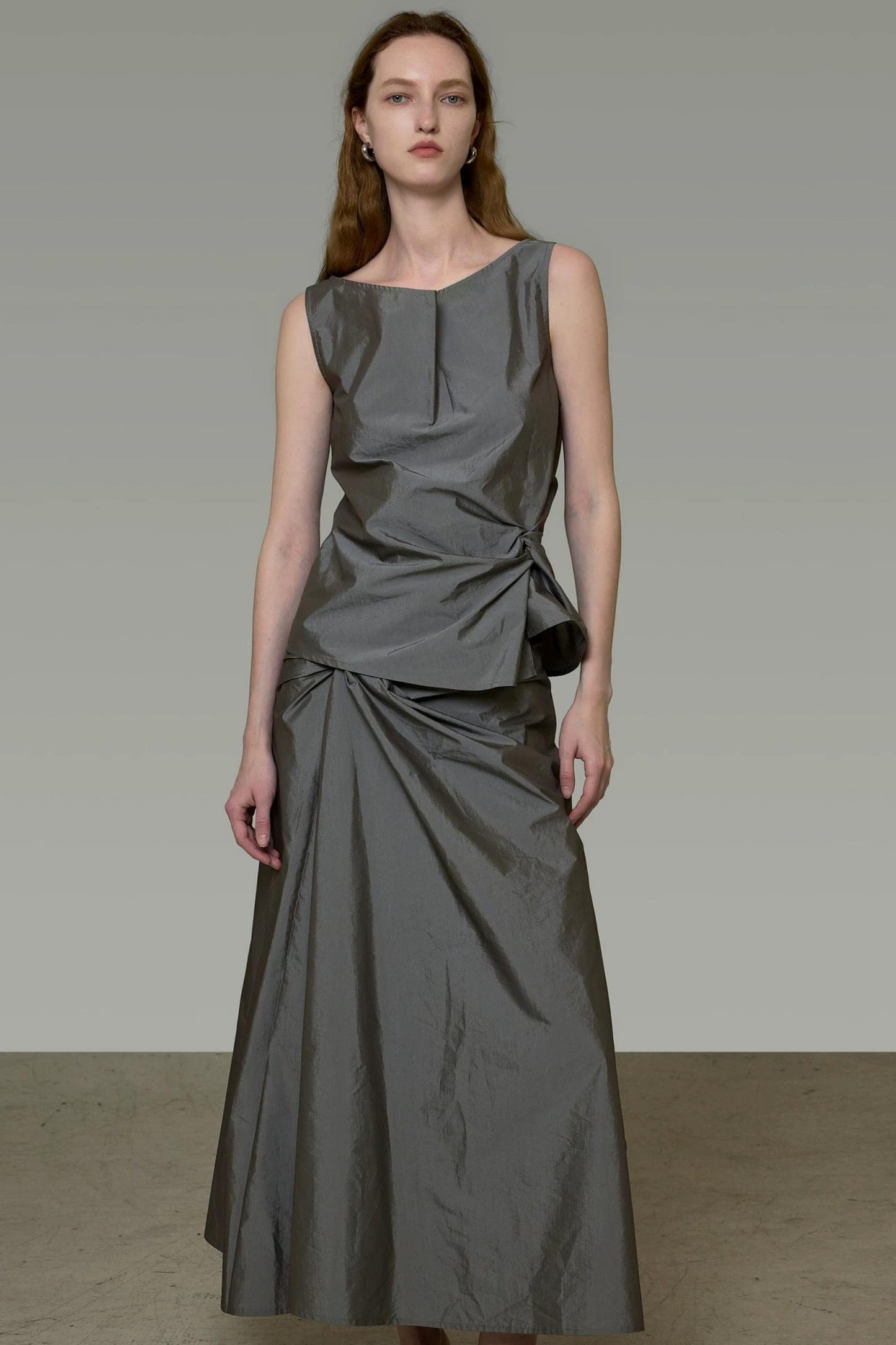 Twist Sleeveless Top and Skirt Set-Up