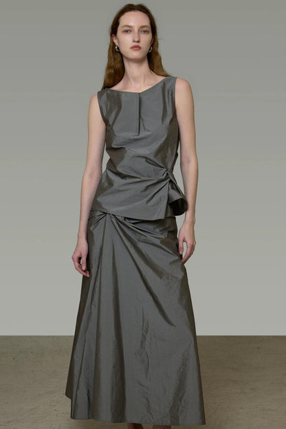 Twist Sleeveless Top and Skirt Set-Up