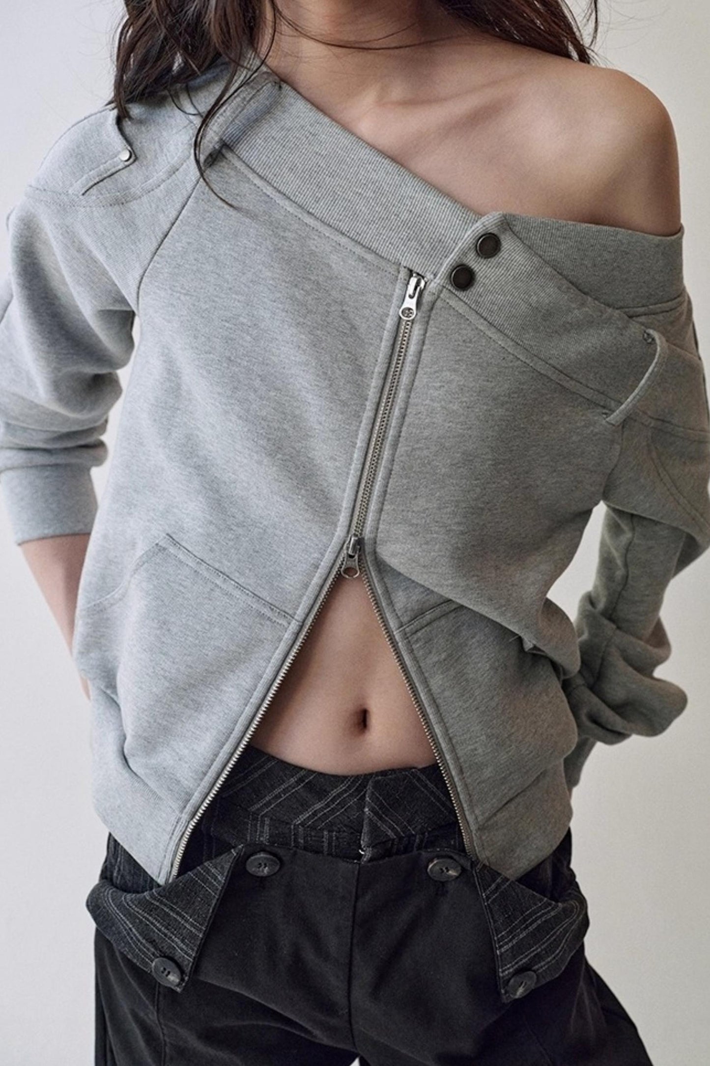 해체주의 원 숄더 가디건