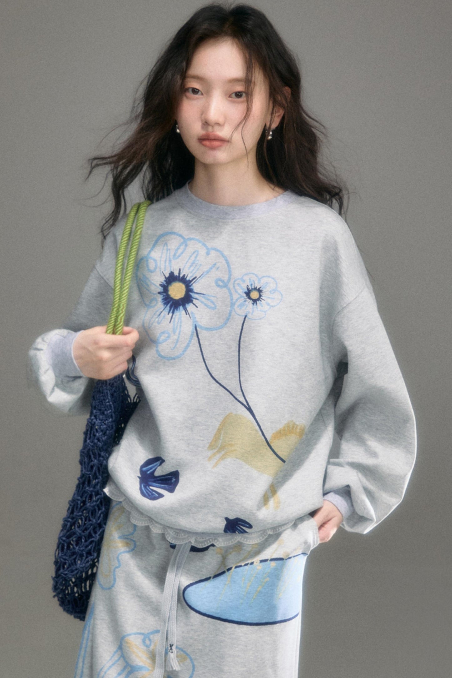 Flying Bird Print Skirt