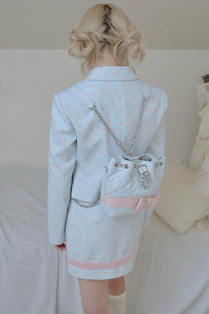 Floral Diamond Bucket Bag