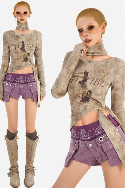 Asymmetrisches Tie-Dye-Oberteil