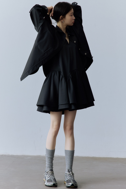 Oversize Hemdjacke aus Essigwolle
