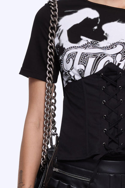 Contrast Tie-Waist Tee