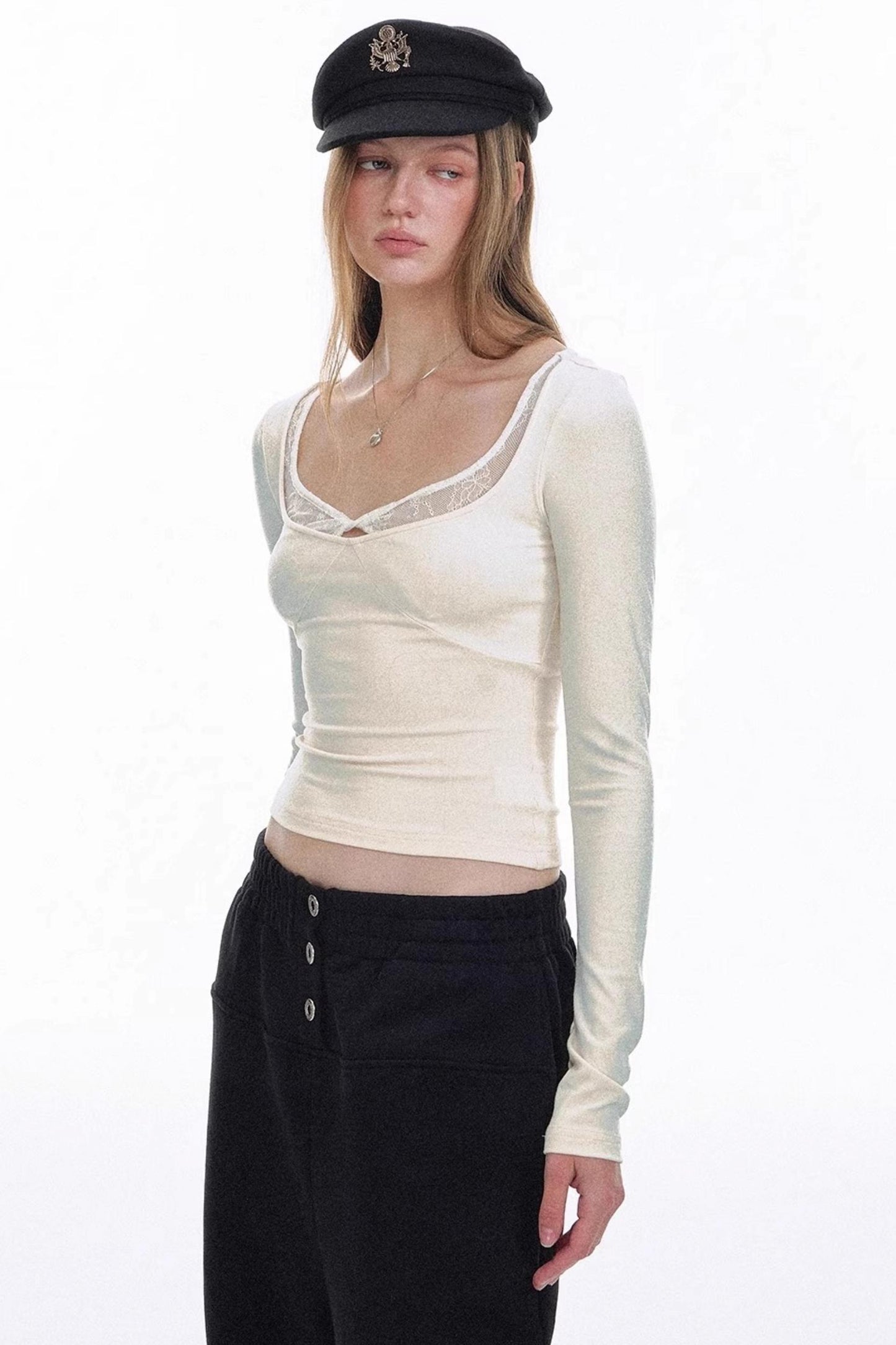 Twisted Lace Knit Top