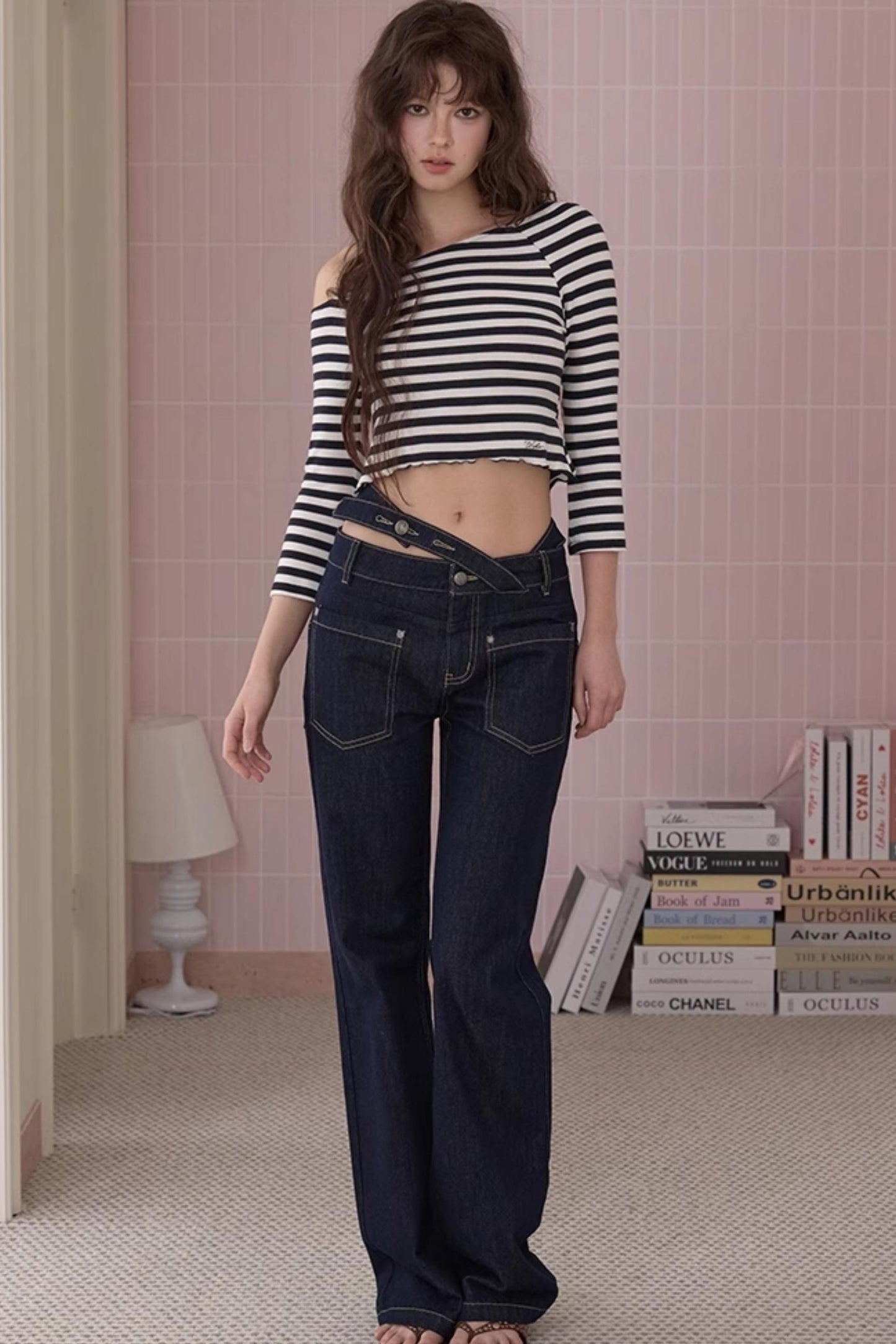 Summer Chic Cross-Waist Jeans