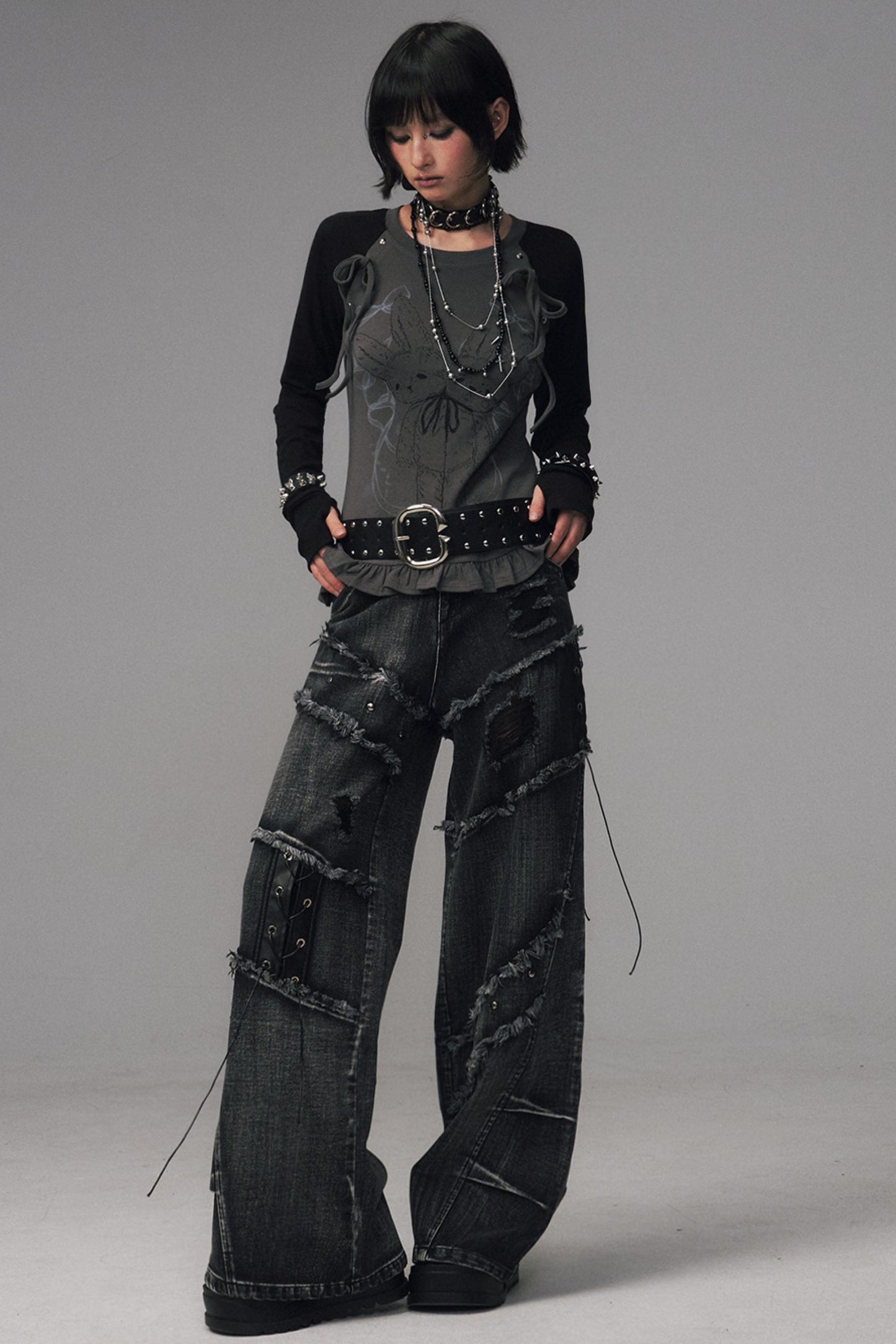 Garden Streetpunk Wide-Leg Jeans Pants