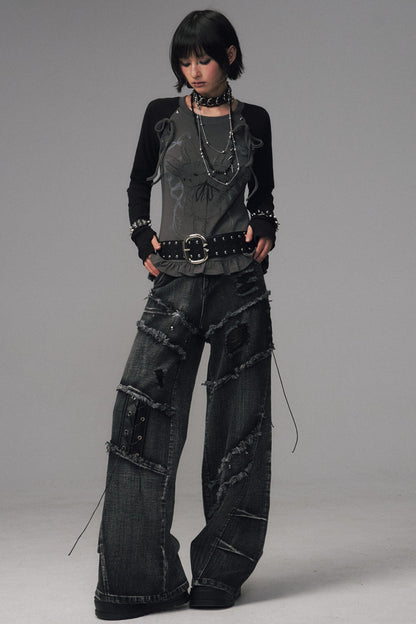 Garden Streetpunk Wide-Leg Jeans Pants