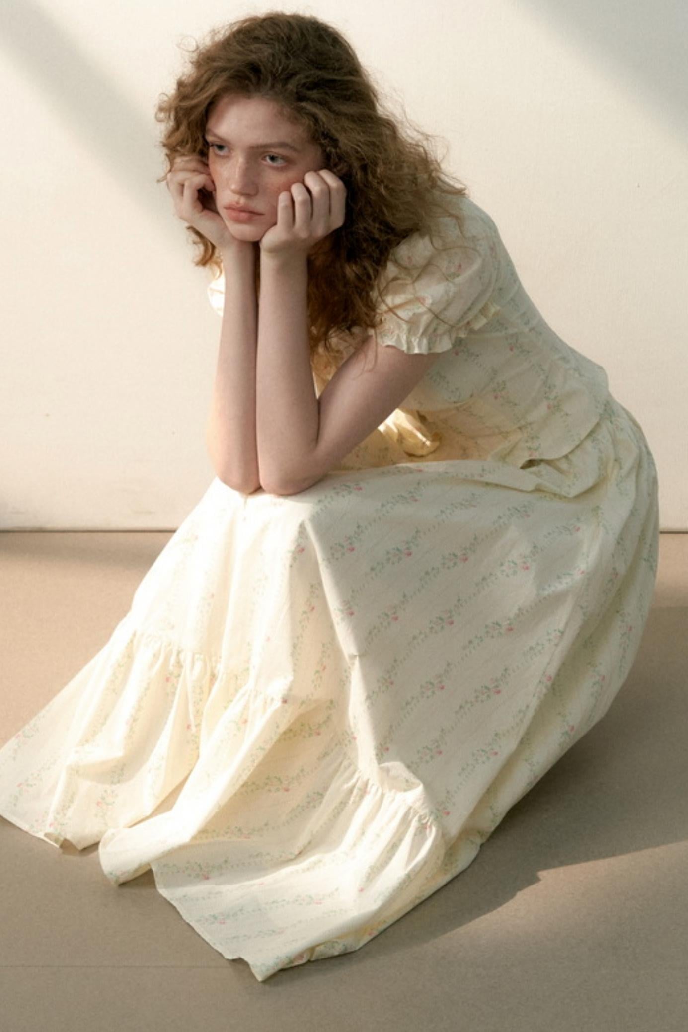 Floral Tie Bubble Sleeve Set-Up