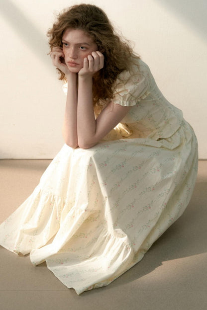 Floral Tie Bubble Sleeve Set-Up