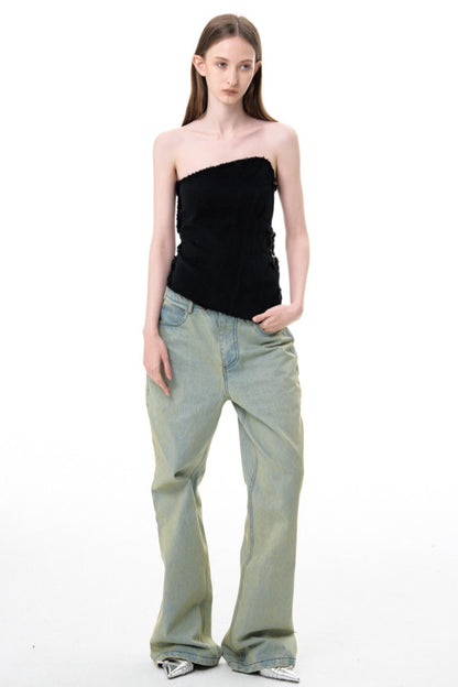 Raw Edge Denim Top