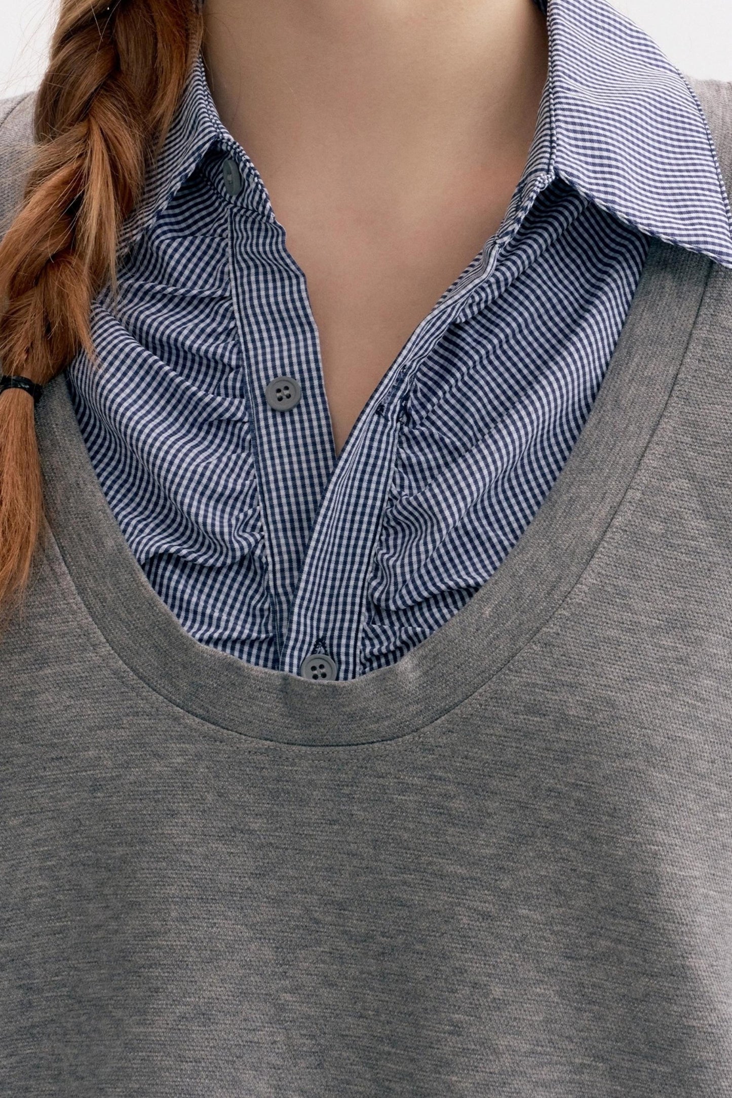 Lazy Casual Check Puffy Skirt Set-Up