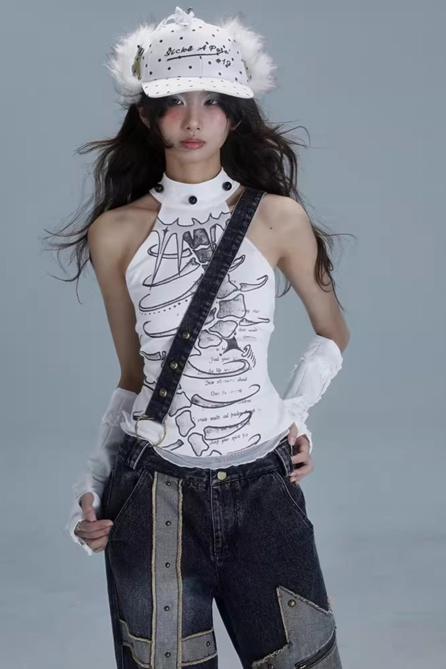 White Halterneck Top