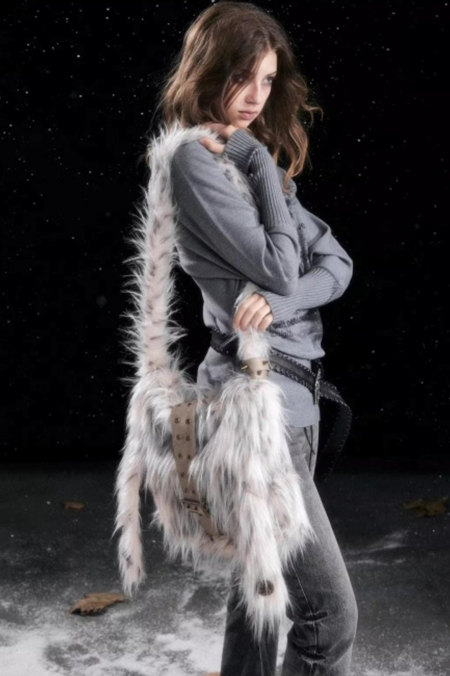 Punk Rabbit Ear Furry Bag