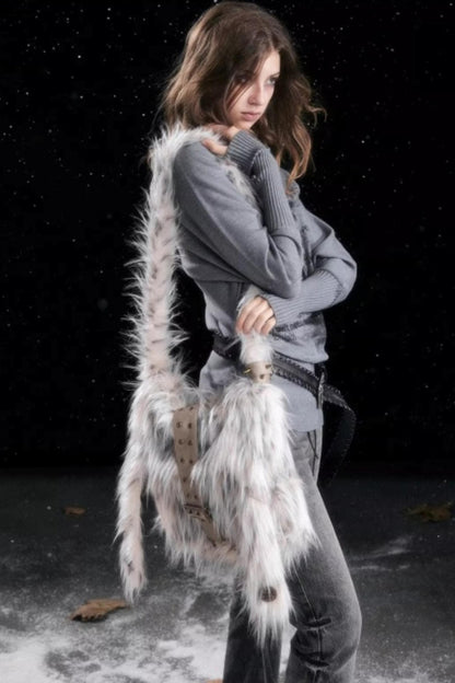 Punk Rabbit Ear Furry Bag