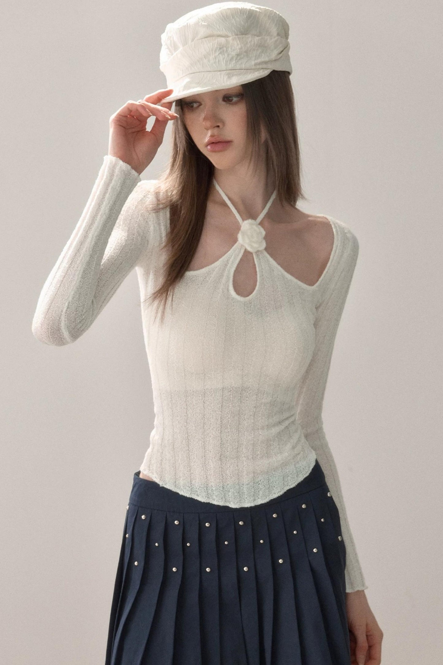 Sweet Lace-Up Knit Top