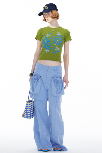 Sky Blue Straight Leg Pants