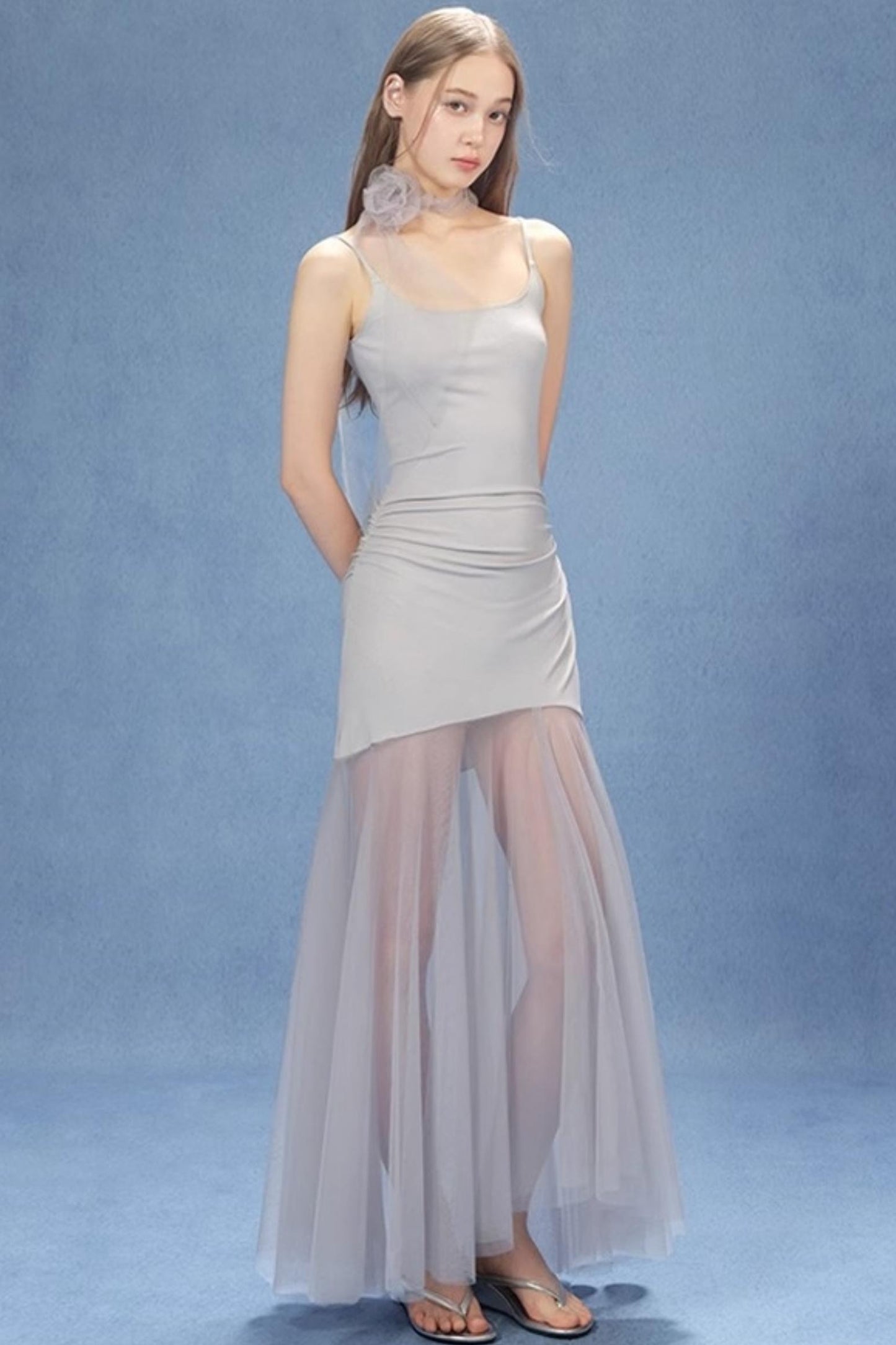 Halter Mesh Slim Dress