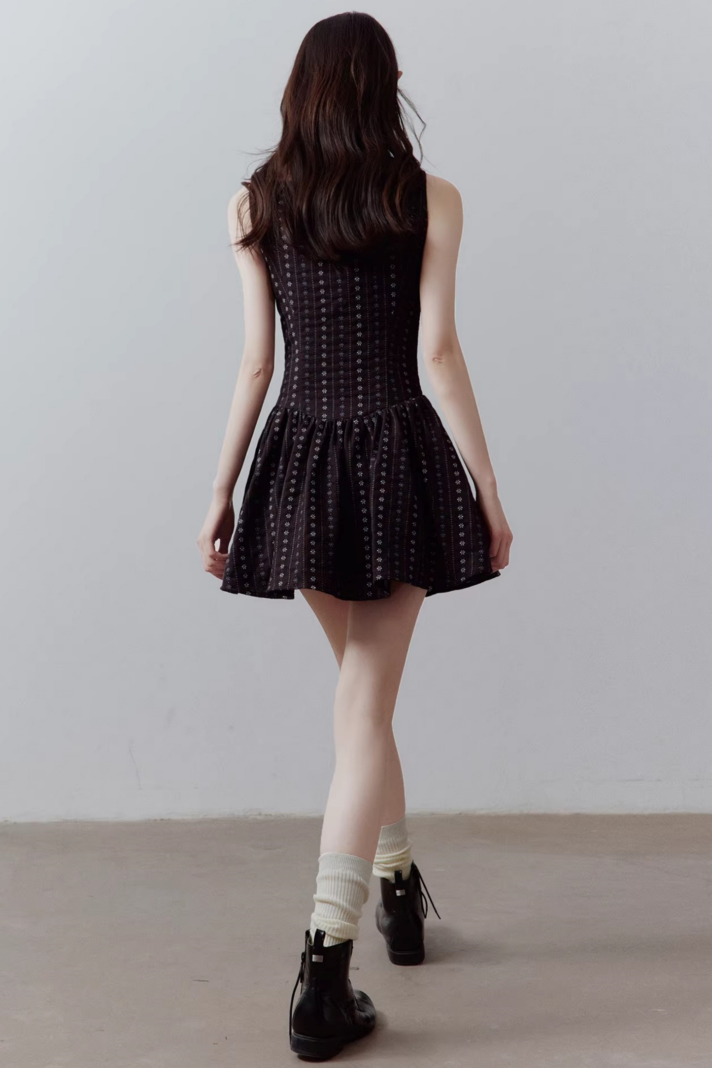 Retro Floral Jacquard Dress