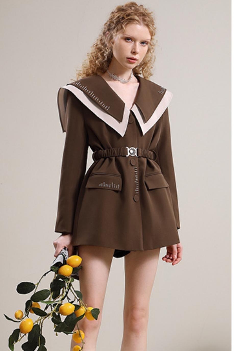 Khaki College Style Dress