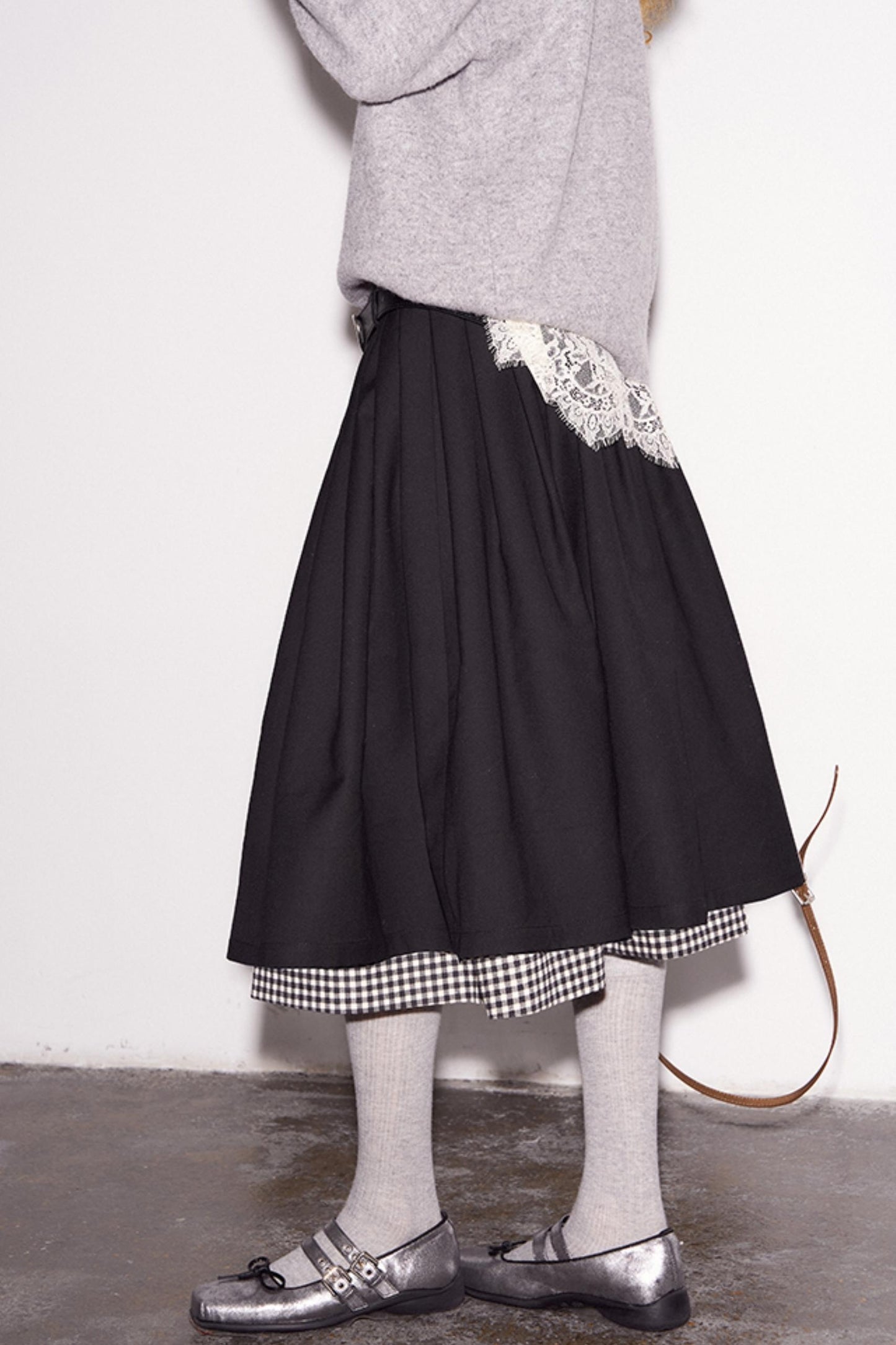 Black & White Winter Swing Skirt