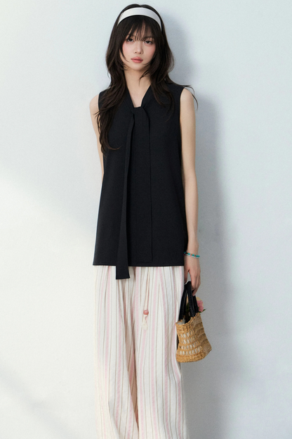 Old Money Striped Linen Pants Set-Up