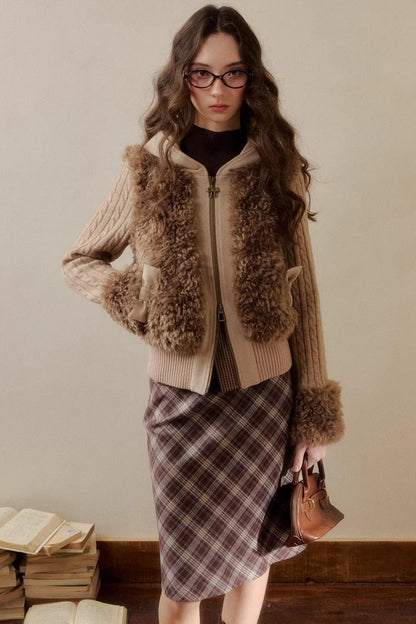 Eco-Friendly Fur Patchwork Jacket