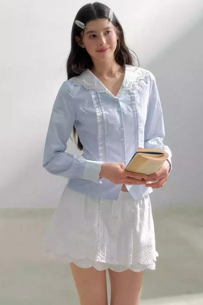 Sea of Spring Embroidered Shirt